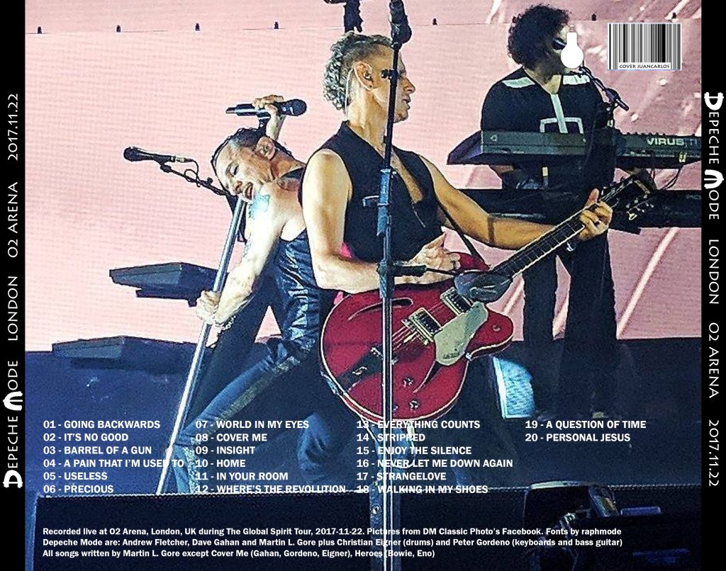 Depeche Mode Bootlegs 2017.11.22 The O2 Arena London Cover Back
