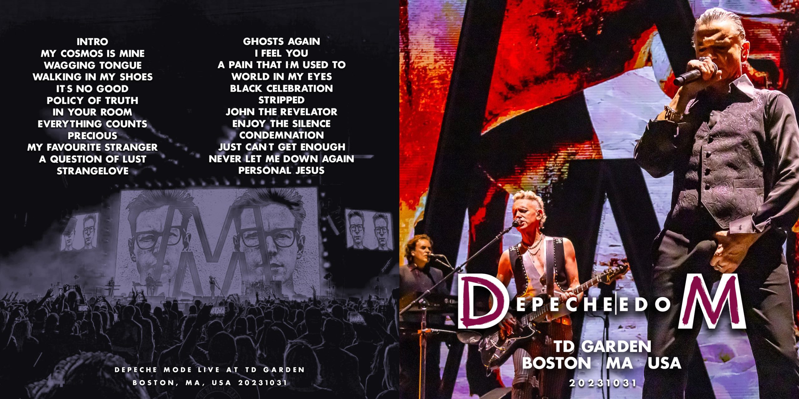 Depeche Mode Bootlegs 2023.10.31 Front TD Garden Boston Depeche Mode Bootlegs