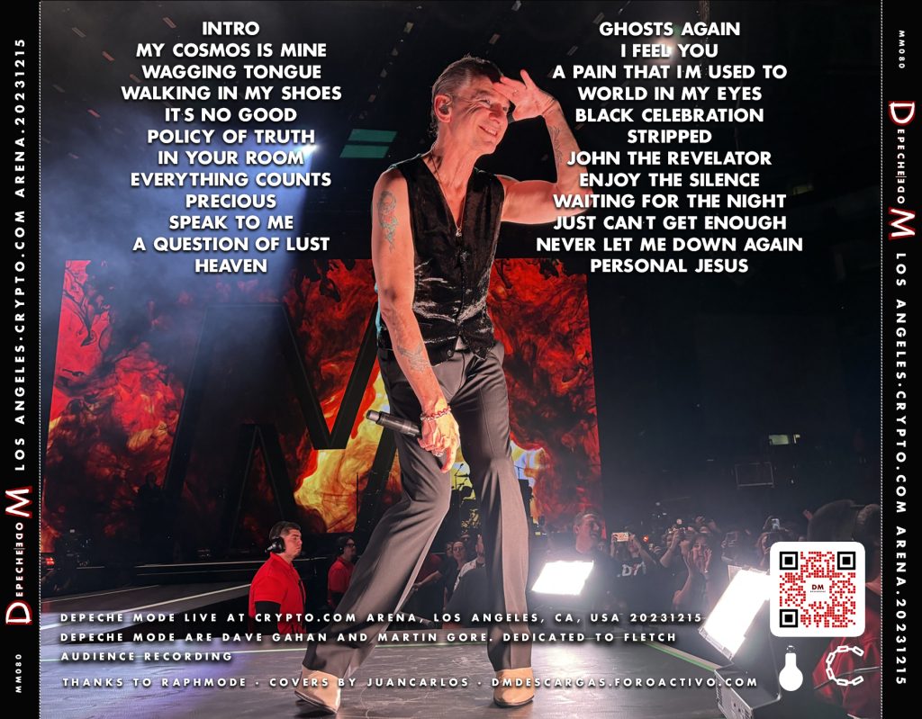 Depeche Mode Bootlegs 2023.12.15 Los Angeles Crypto.com Arena Back