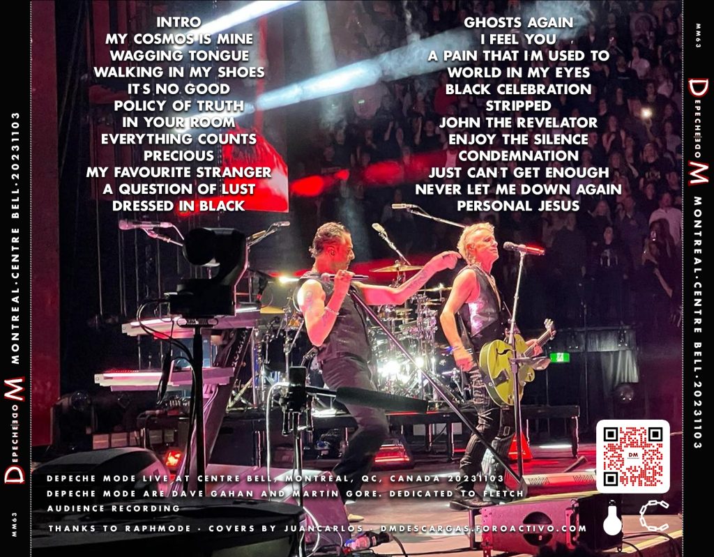 Depeche Mode Bootlegs 2023.11.03 Centre Bell Montreal Back